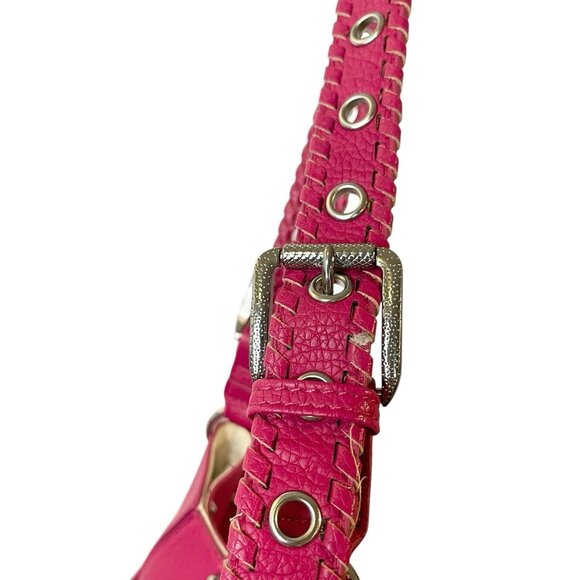Urban‎ Outfitters Devon Silver Studded Crossbody Bag Purse Pink Adjustable Strap - Picture 5 of 9